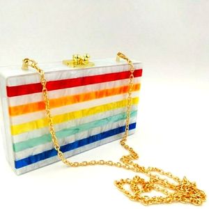 Last one: "Rainbow" acrylic crossbody bag/clutch handbag